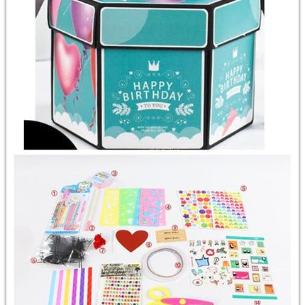 Surprise Explosion Box DIY Handmade Scrapbook Photo Album Gift Box for Valentine Gift