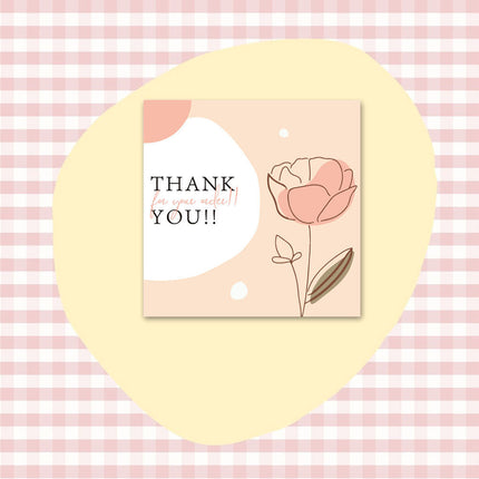 50 PcsPack Square Simple Thank-you Card Coated Paper Business Cards