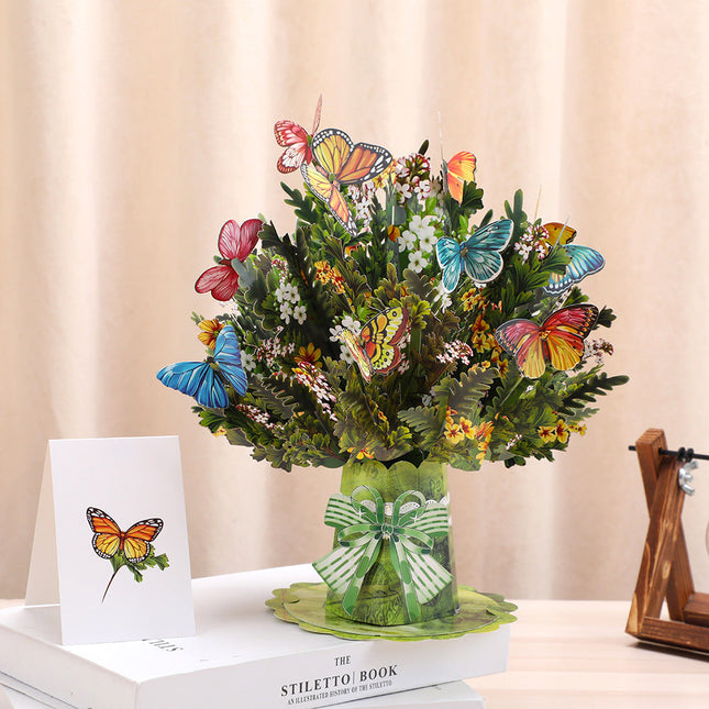 3d Stereoscopic Greeting Cards Creative Bouquet Stereoscopic Greeting Cards
