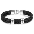 Two bead bracelet steel color / 21.5cm