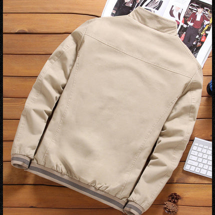 Men's casual plus size plus velvet padded stand collar jacket