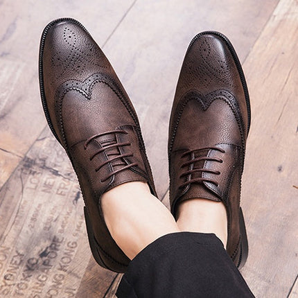 Business dress shoes with pointed toes