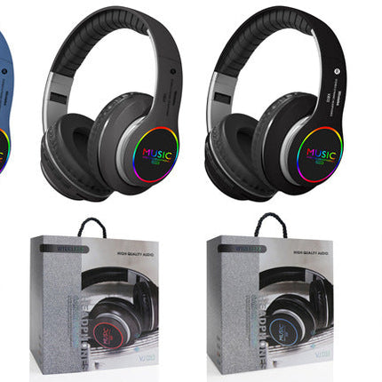 Folding LED Wireless Over-Ear Bluetooth Sports Headphones