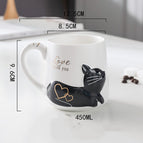 Milky white black cat / 401or500ml