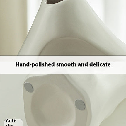 Vase Decoration Living Room Flower Arrangement Ceramic White Art Sculpture Decoration