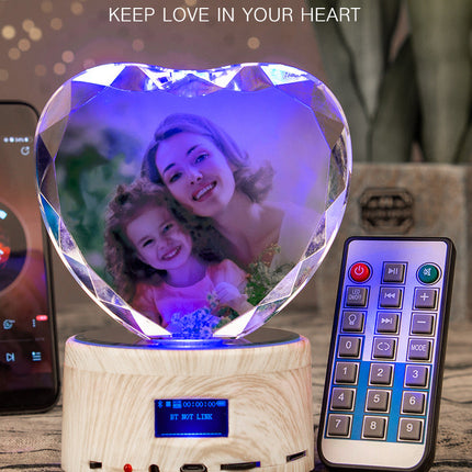 Crystal Bluetooth Speaker Faceted Peach Heart Base