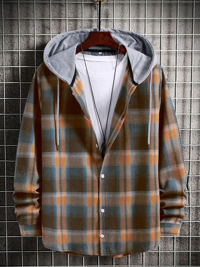 Loose Long-sleeved Blouse Plus Size Checkered Shirt
