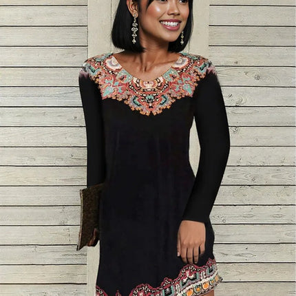 New Sexy Autumn fall Winter exotic  floral design Dress for Women 7 different colors