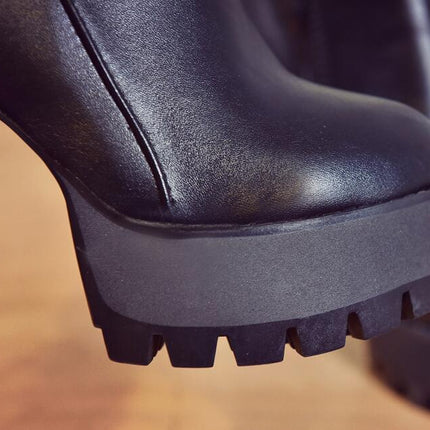 Women's Zipper Wicker Short Heel Martin Boots