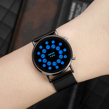 Fashionable Lightweight Mesh Belt LED Ball Watch