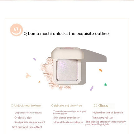 Small White Square High Light Contour Compact Glitter Face Brightening Mashed Potatoes