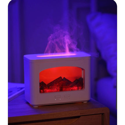 Desktop 3D Fireplace Simulation Flame Aroma Diffuser Household Hotel Usb Air Humidifier
