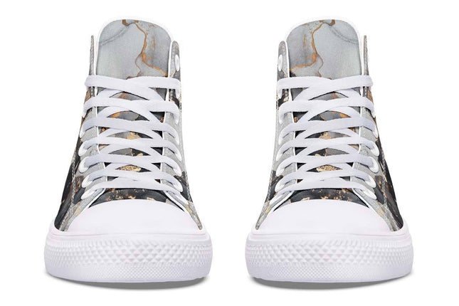 Printed Couple High Top Canvas Shoes