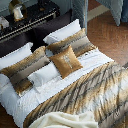 Town Style High-end Affordable Luxury Style Cotton Four-piece Bedding Set