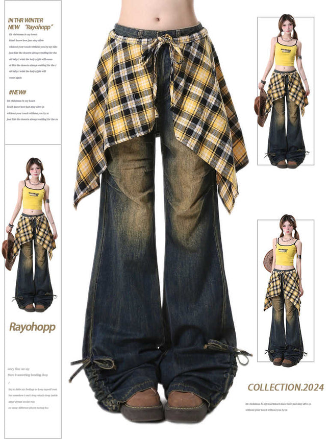 Jeans Women's Skirt Swing Outside Casual Bootcut Pants