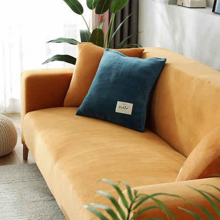 Winter Thick Plush Chaise Stretch Sofa Cover