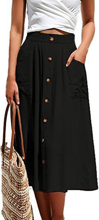 Skirt Casual Button Women's Clothing