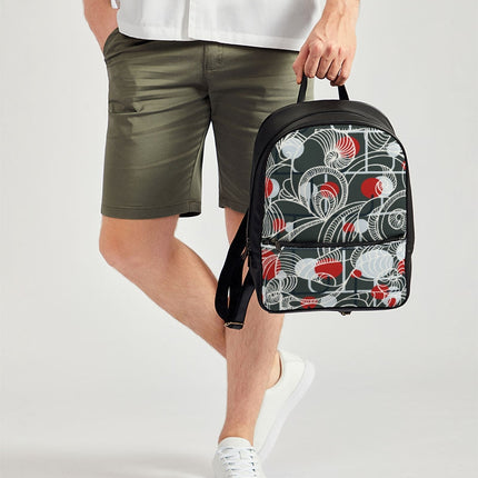 CREATIVE RED AND BLACK SWIRLS CREATED BY FLIPSTYLEZ Classic Faux Leather Backpack