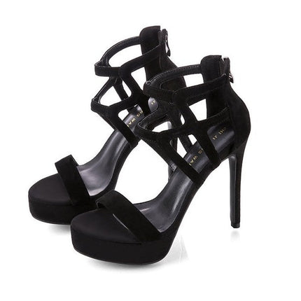New size suede women's shoes with back zip