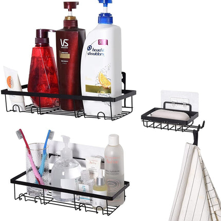 Punch-free Household Toilet Iron Toiletries Wall Storage Shelf