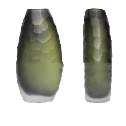 Irregularly Carved Ground Glass Vase Soft Decoration