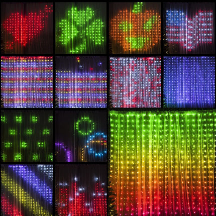Smart Curtain Light RGB Phantom Color Dot Control Leather Wire Light Bluetooth DIY Programming Subtitle Light