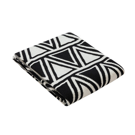 Nordic Geometric Triangle Knitted Blanket, Sofa Cover, Upholstery, Office Shawl Blanket Lavik