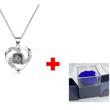 Preserved Flower Rose Flower Necklace Jewelry Box Gift