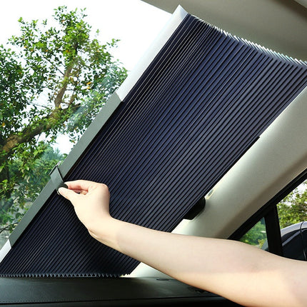 4Size Automatic Telescopic Adjustable Sun Shade Board Sun Protection Cars Trucks Front Windshield Sun Umbrella Board Car Curtain