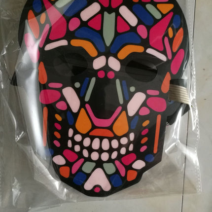 Halloween Glowing Face Cover Led Light Dance For Halloween Festival Party Headwear Music Head Props Bar Face Accessories