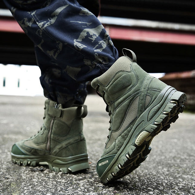 Mountaineering Work Shoes High-Top Lace-Up Mid-Tube Martin Boots
