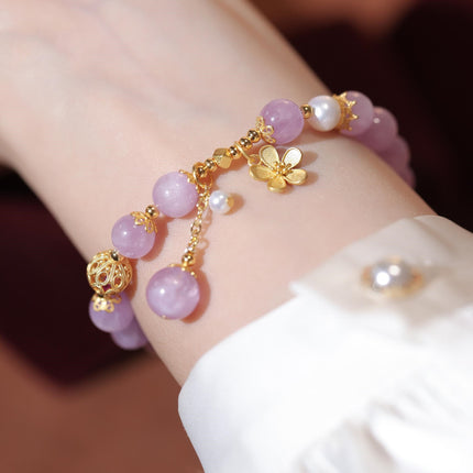 Single Circle Purple Lithium Glow String With Flower Pendant