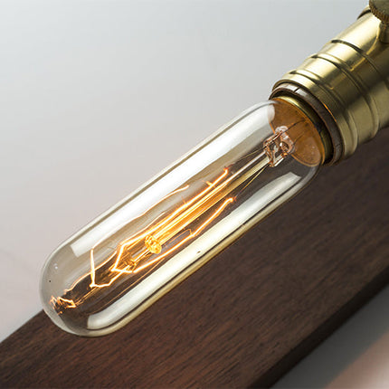 Solid Wood Brass Vintage Bedside Table Lamp