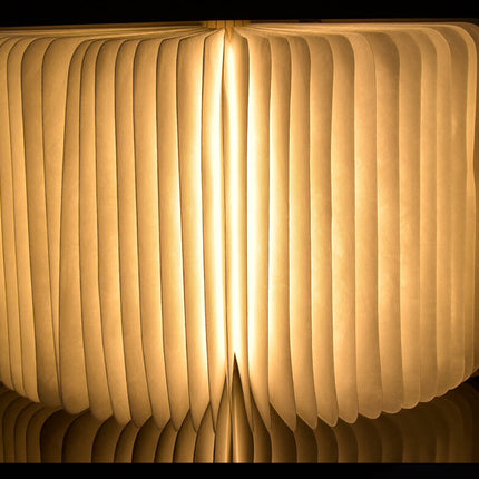 LED Night Light Folding Book Light USB Port Rechargeable Wooden Magnet  Lamp