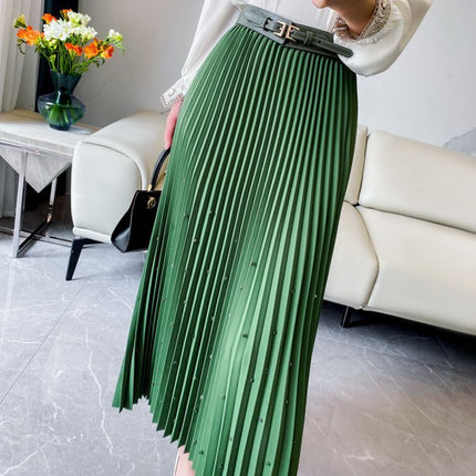 Heavy Industry Pleated Skirt Large Swing Umbrella Skirt Mid-length