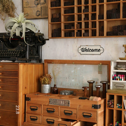 Tape Stamp Sticker Solid Wood Storage Box Retro