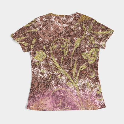 BEAUTIFUL PURPLE GITTER DESIGN CREATED BY FLIPSTYLEZ Women's All-Over Print Tee