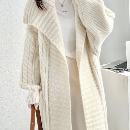 Long Knitted Cardigan Coat Women's Plus Size