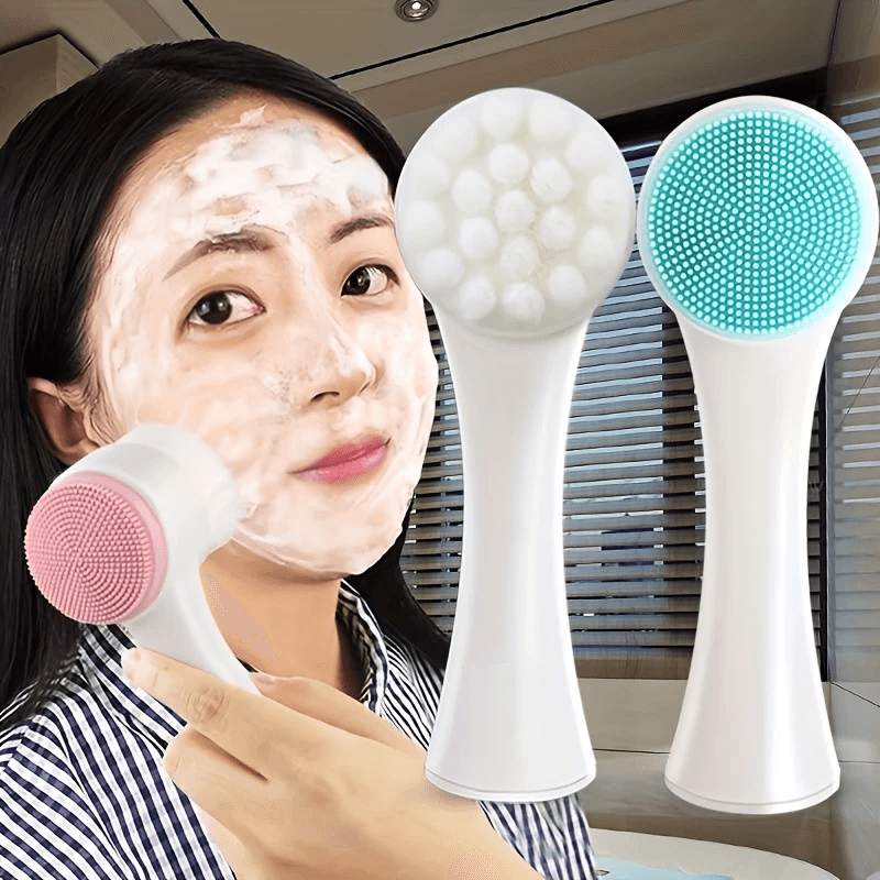 3D Silicone Face Cleansing Brush Dual-Sided Exfoliator