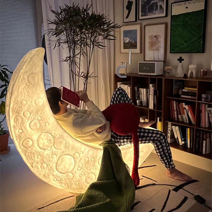 Luminous Moon Crescent Lounge Chair Floor Lamp