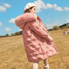 Pink imitation fur collar / 130cm