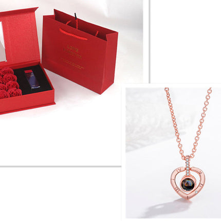 Pearl Paper Window Jewelry Lipstick Gift Box Set