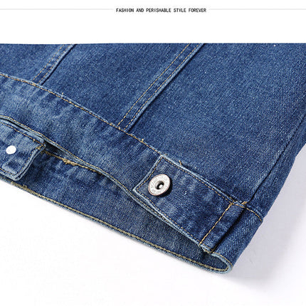The Round Neck Casual Short Jacket Plus Size Denim Jacket Female Students