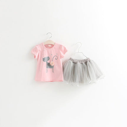 Fashion Girl Cartoon Cute Short Skirt Two-piece Suit