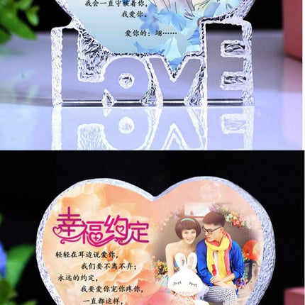 Crystal Love LOVE Personalized Commemorative Crafts