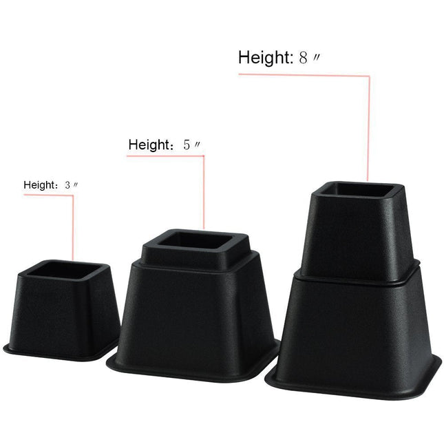 8 Bed Feet Set Plastic Heightening Pad Table Feet Load-bearing Anti-wear Table Mat