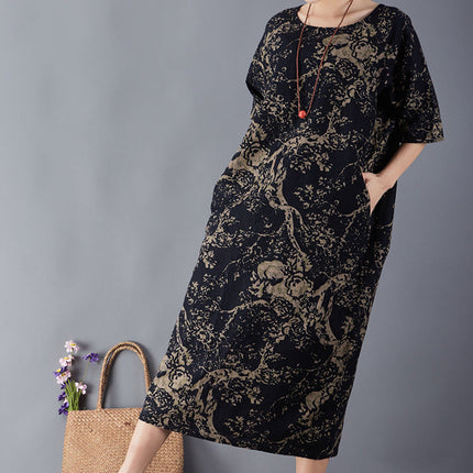 Women's Commoner Literary Retro Plus Size Dress