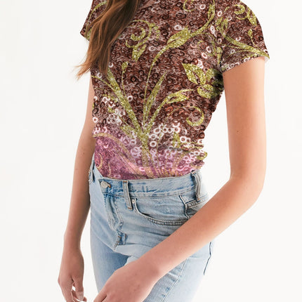 BEAUTIFUL PURPLE GITTER DESIGN CREATED BY FLIPSTYLEZ Women's All-Over Print Tee