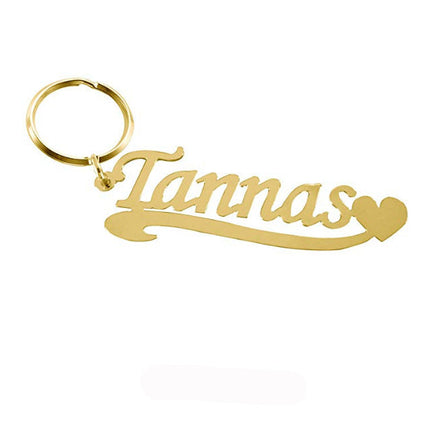 English Alphabet Name Keychain Stainless Steel