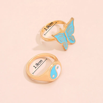 Personalized Colorful Butterfly Gossip New Combination Ladies Ring